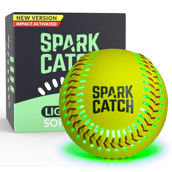 Balle De Softball Qui Brille Dans Le Noir Spark Catch – 12 Pouces – Verte Fluo