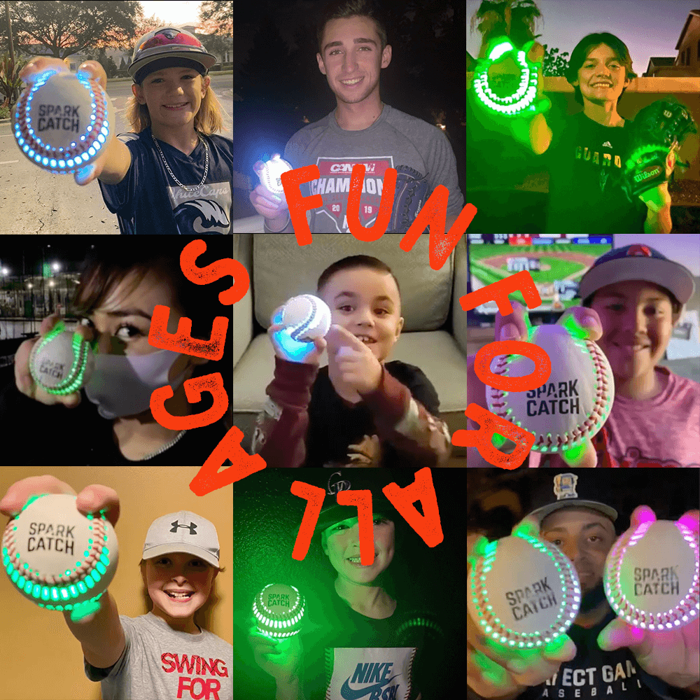 Spark Catch baseball gift for boys baseball fans glow in the dark baseball light up baseball gear
